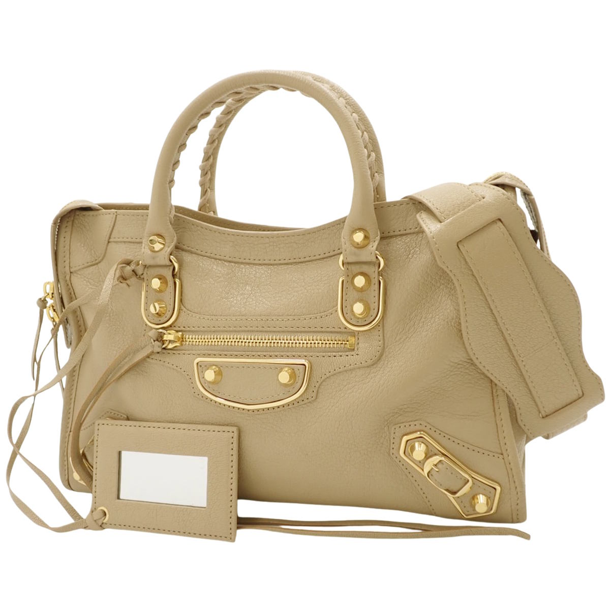 クラシックメタル エッジシティバッグ レザー ベージュ 432831 トートバッグ ショルダーバッグ 2way