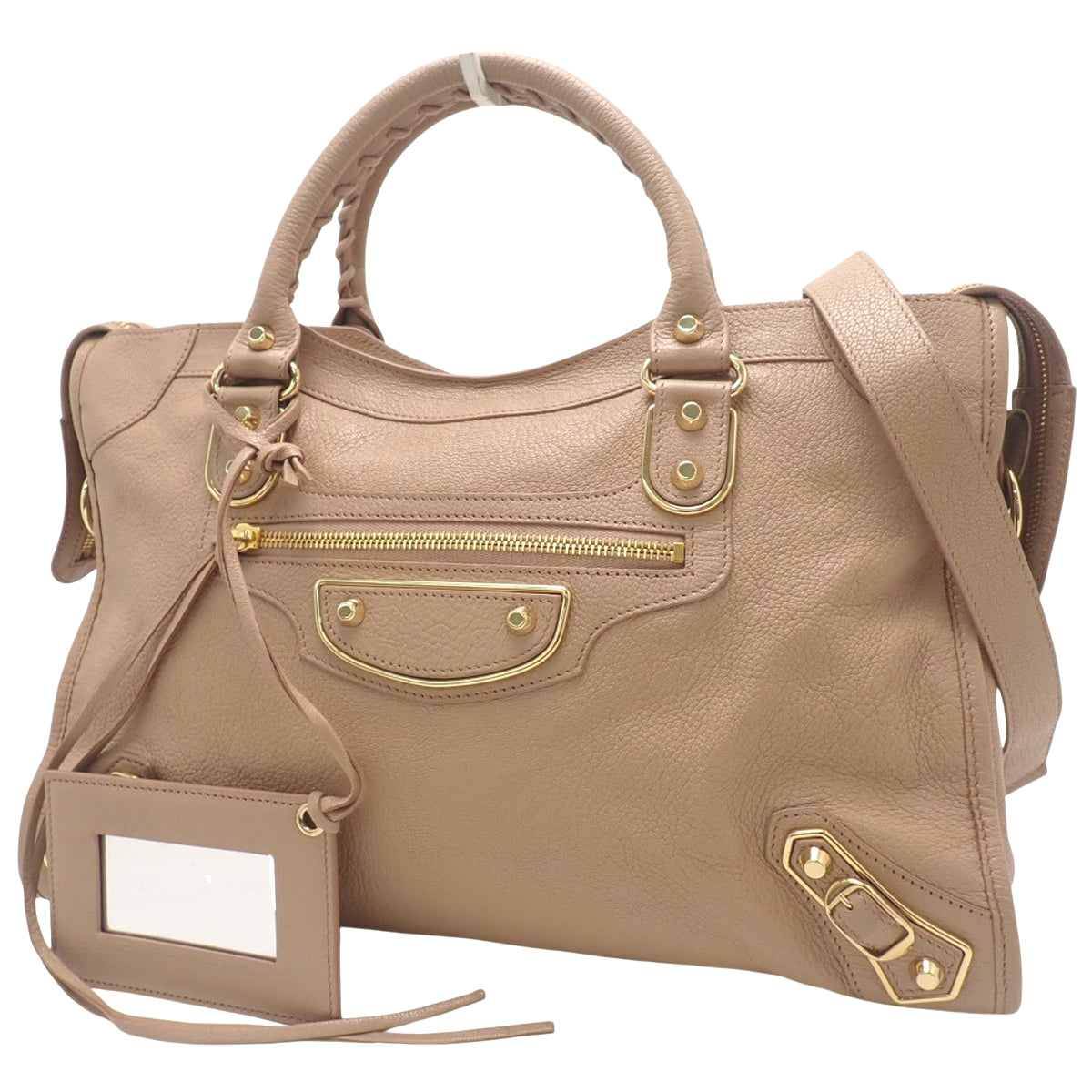 クラシック メタリックエッジ シティ レザー ベージュ 390154