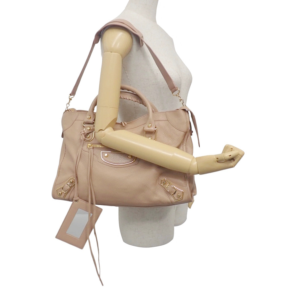 クラシック メタリックエッジ シティ レザー ベージュ 390154