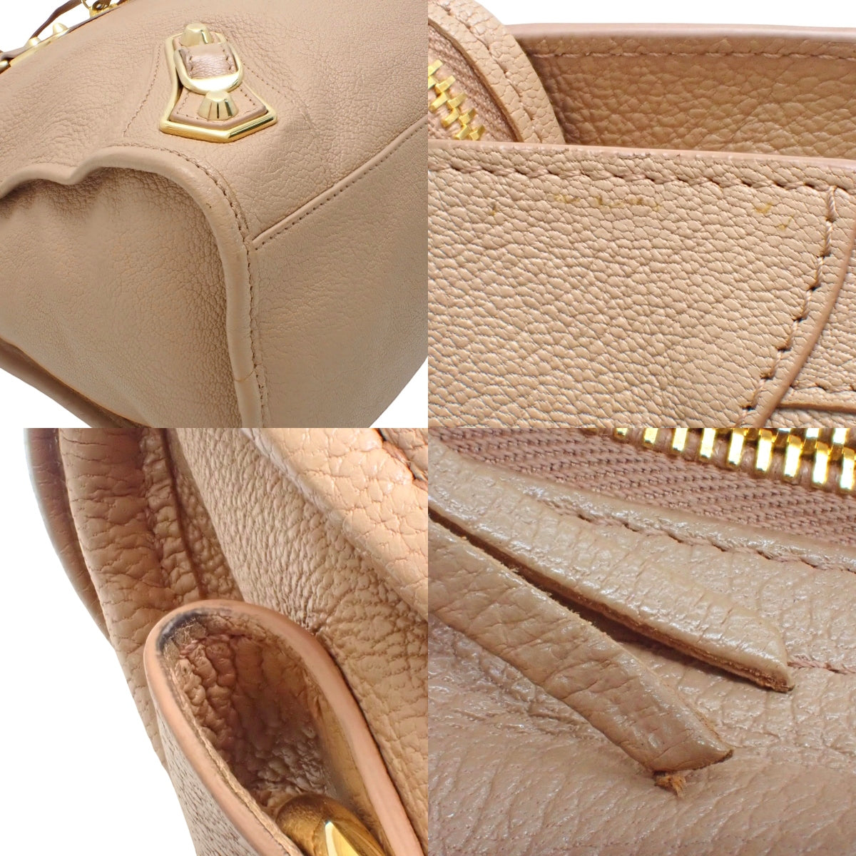 クラシック メタリックエッジ シティ レザー ベージュ 390154