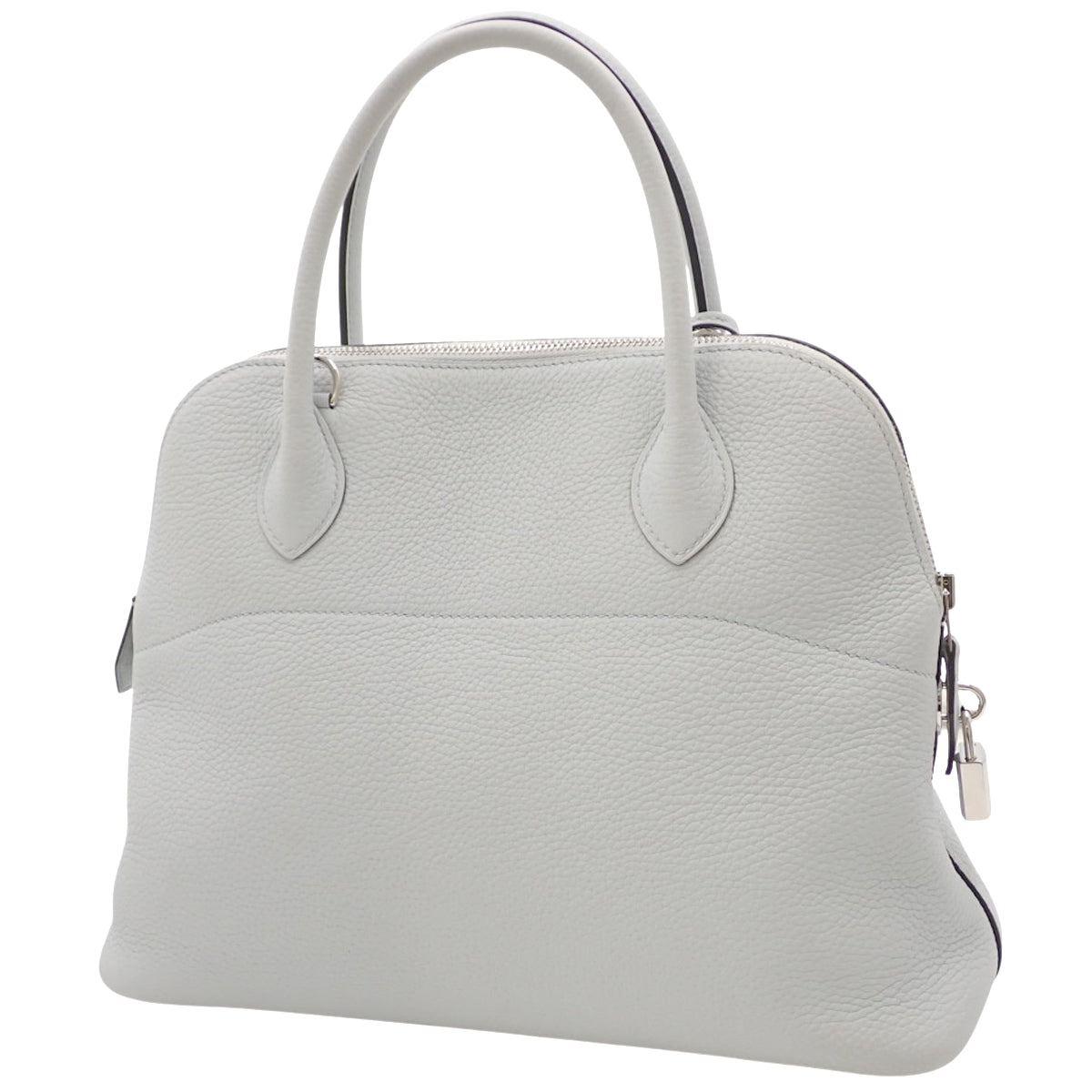 Bolide 31 Taurillon Clemence 蓝色浅皮革腕表，配银色五金件和 Y 字印记