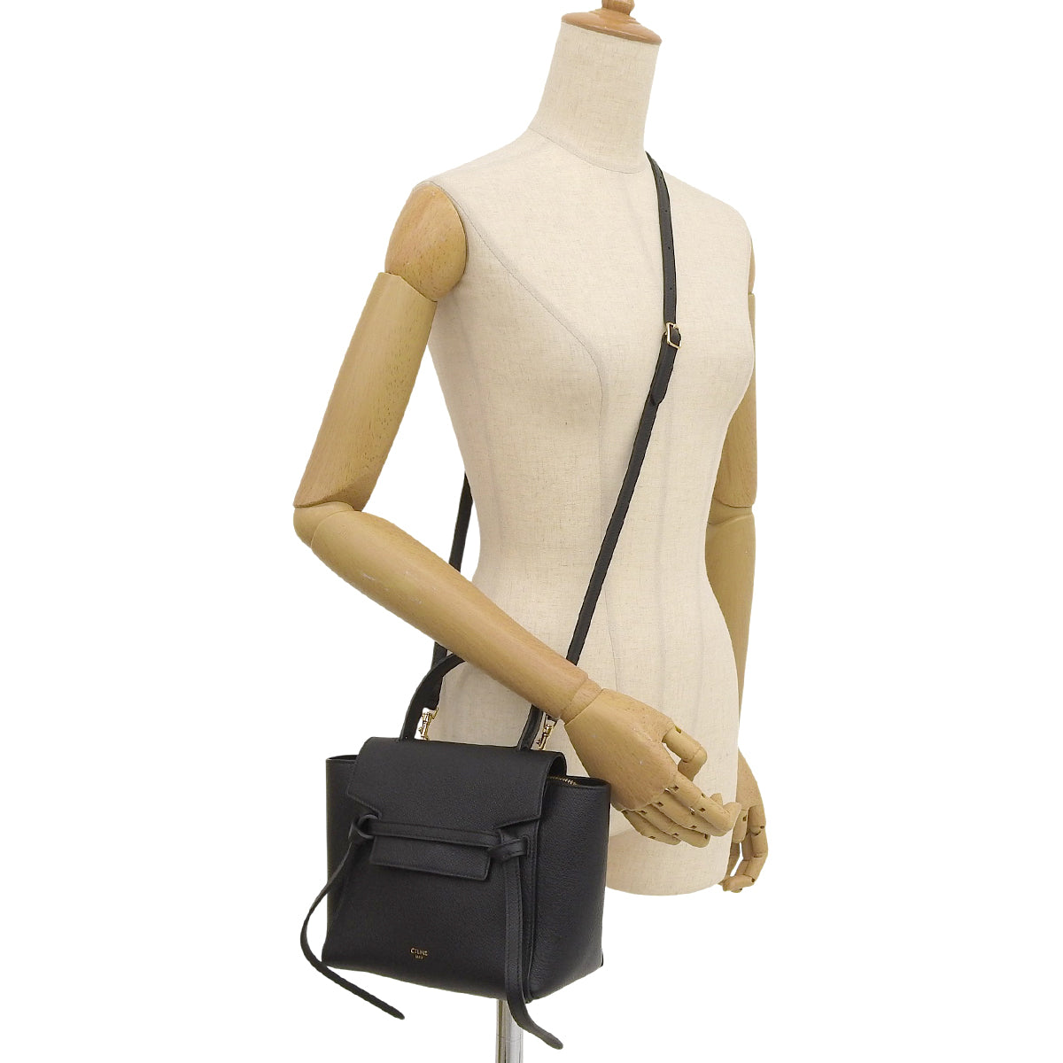 Nano Belt Bag 粒面小牛皮腰包，黑色，189003ZVA.38NO