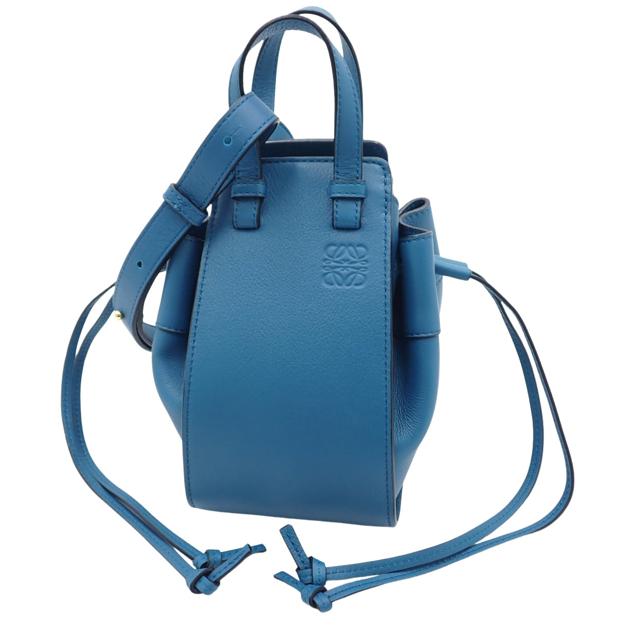 Hammock ハンモック ドローストリングバッグ ミニ レザー ラグーンブルー