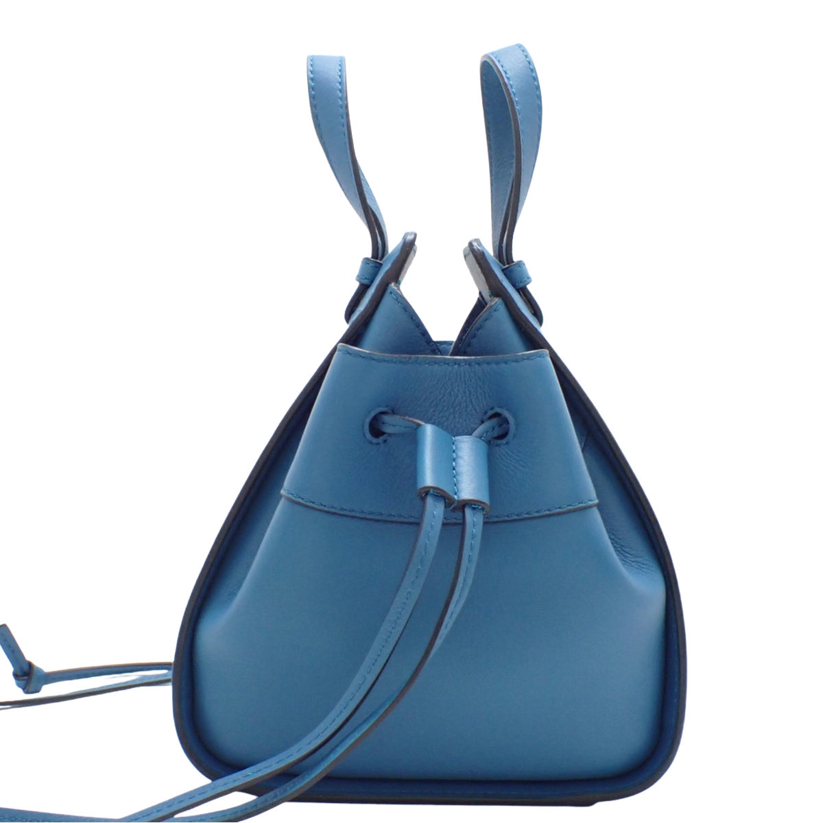 Hammock ハンモック ドローストリングバッグ ミニ レザー ラグーンブルー
