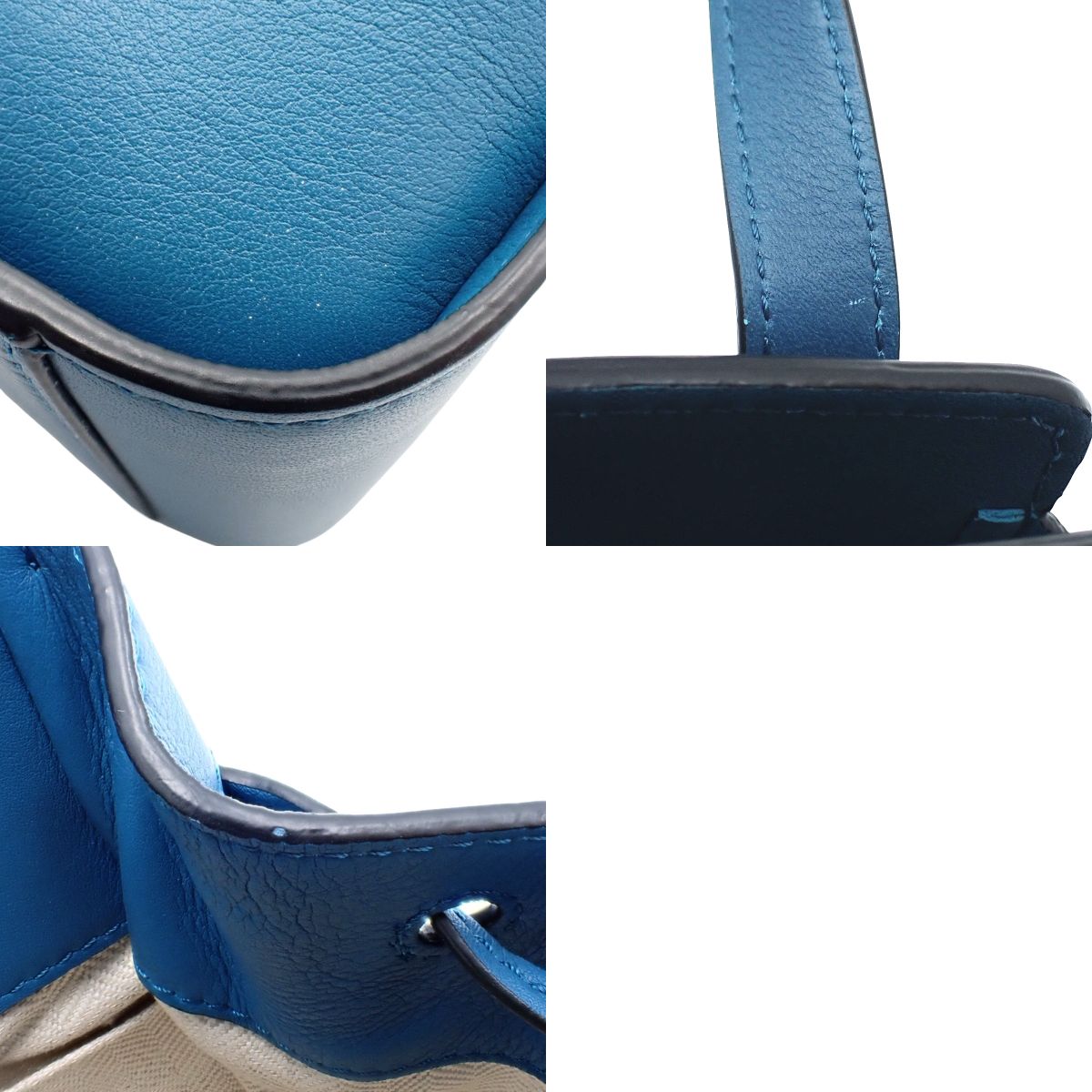 Hammock ハンモック ドローストリングバッグ ミニ レザー ラグーンブルー