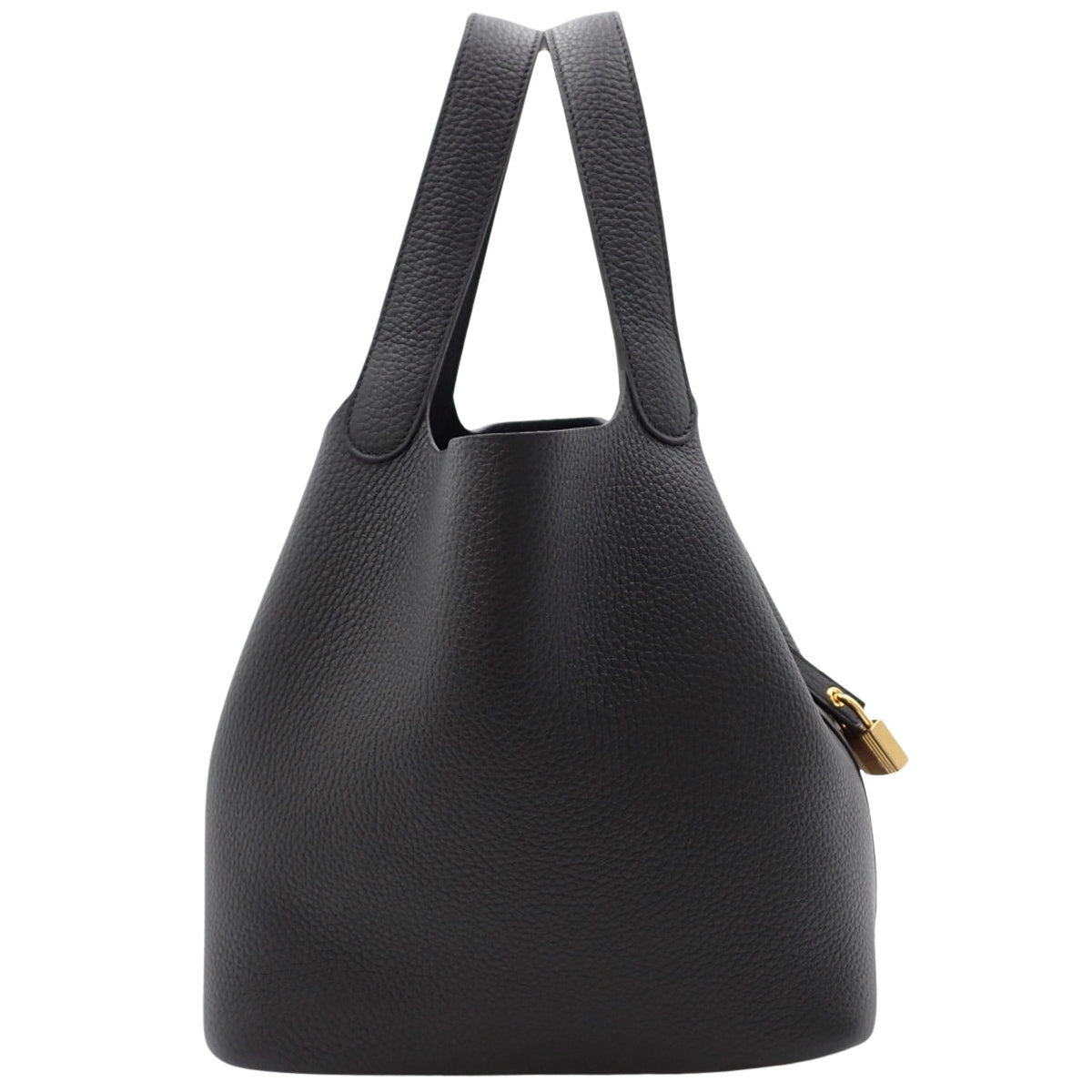 【新品】Picotin Lock MM K 印章 Taurillon Clemence 皮革黑色金色五金