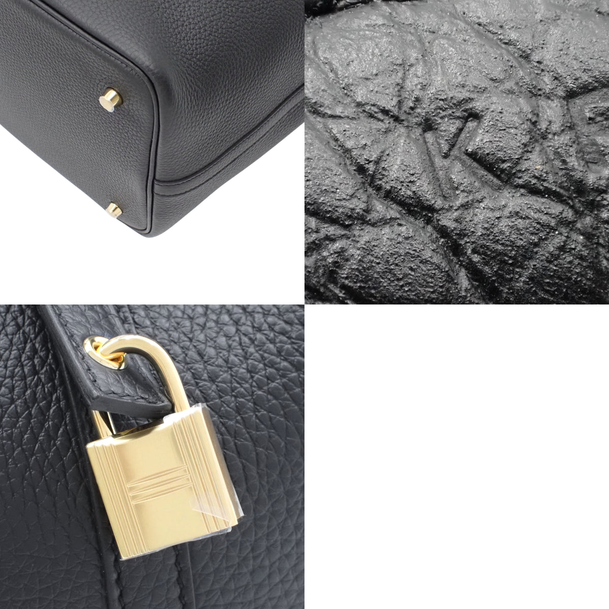 【新品】Picotin Lock MM K 印章 Taurillon Clemence 皮革黑色金色五金