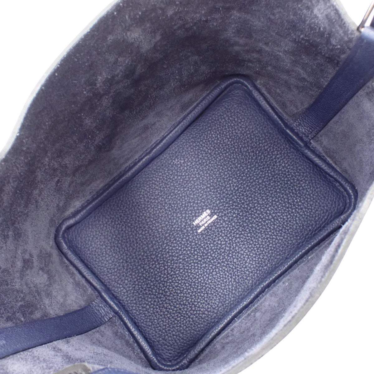 Picotin Lock PM Taurillon Maurice Blue Saphir Silver Hardware Z Stamp