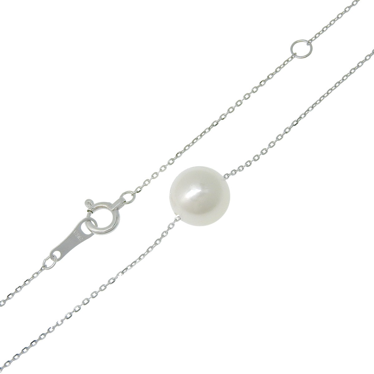 パール ネックレス ホワイトゴールド K18WG 1.6g 真珠