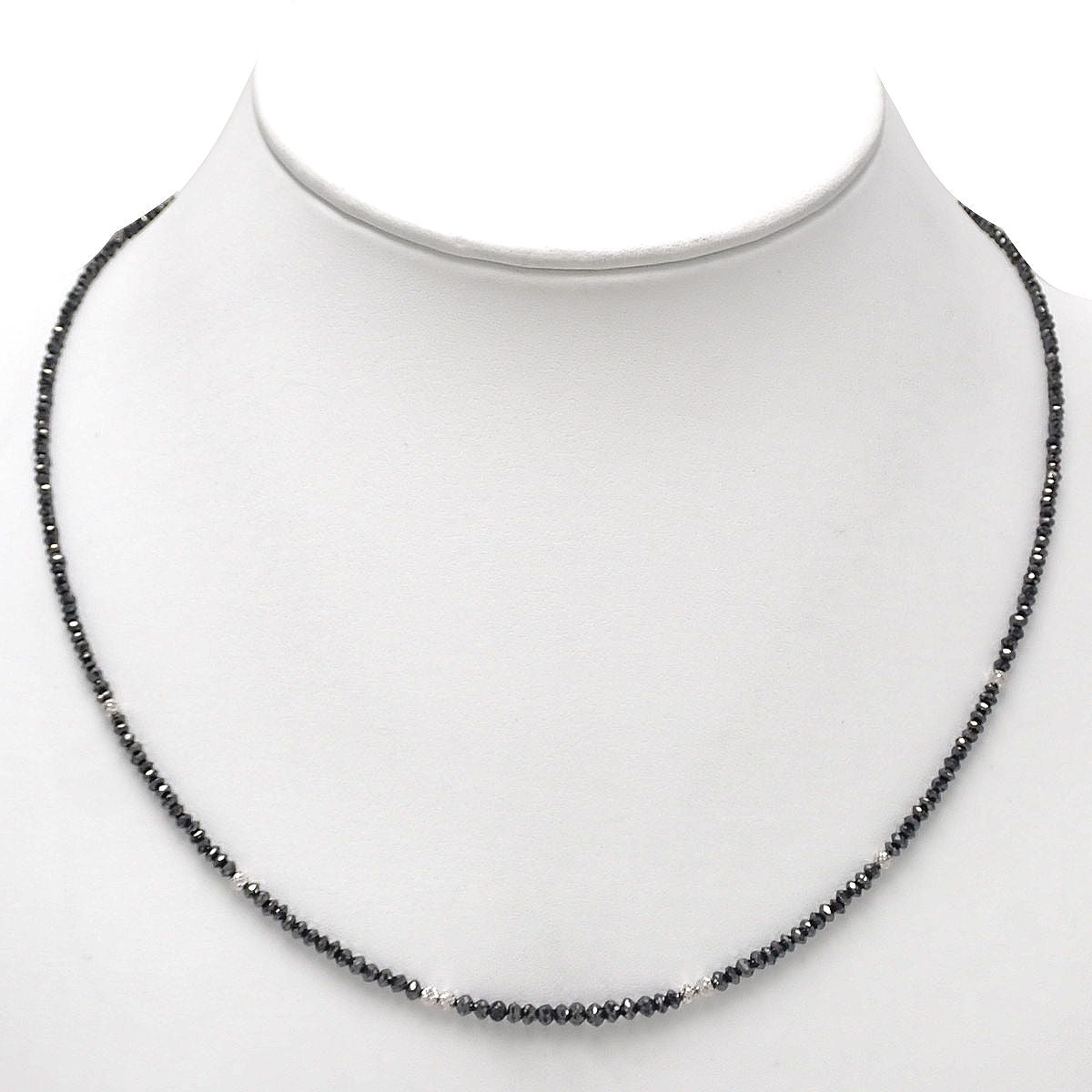 ブラックダイヤ ネックレス BD15.00 ホワイトゴールド K18WG 4.4g