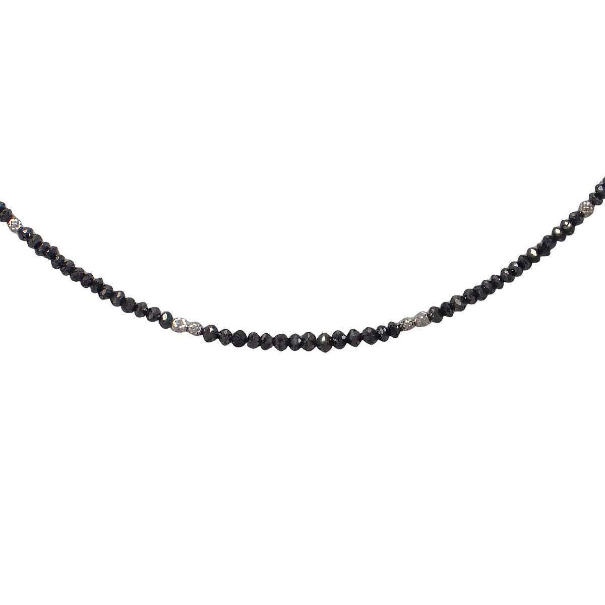 ブラックダイヤ ネックレス BD15.00 ホワイトゴールド K18WG 4.4g