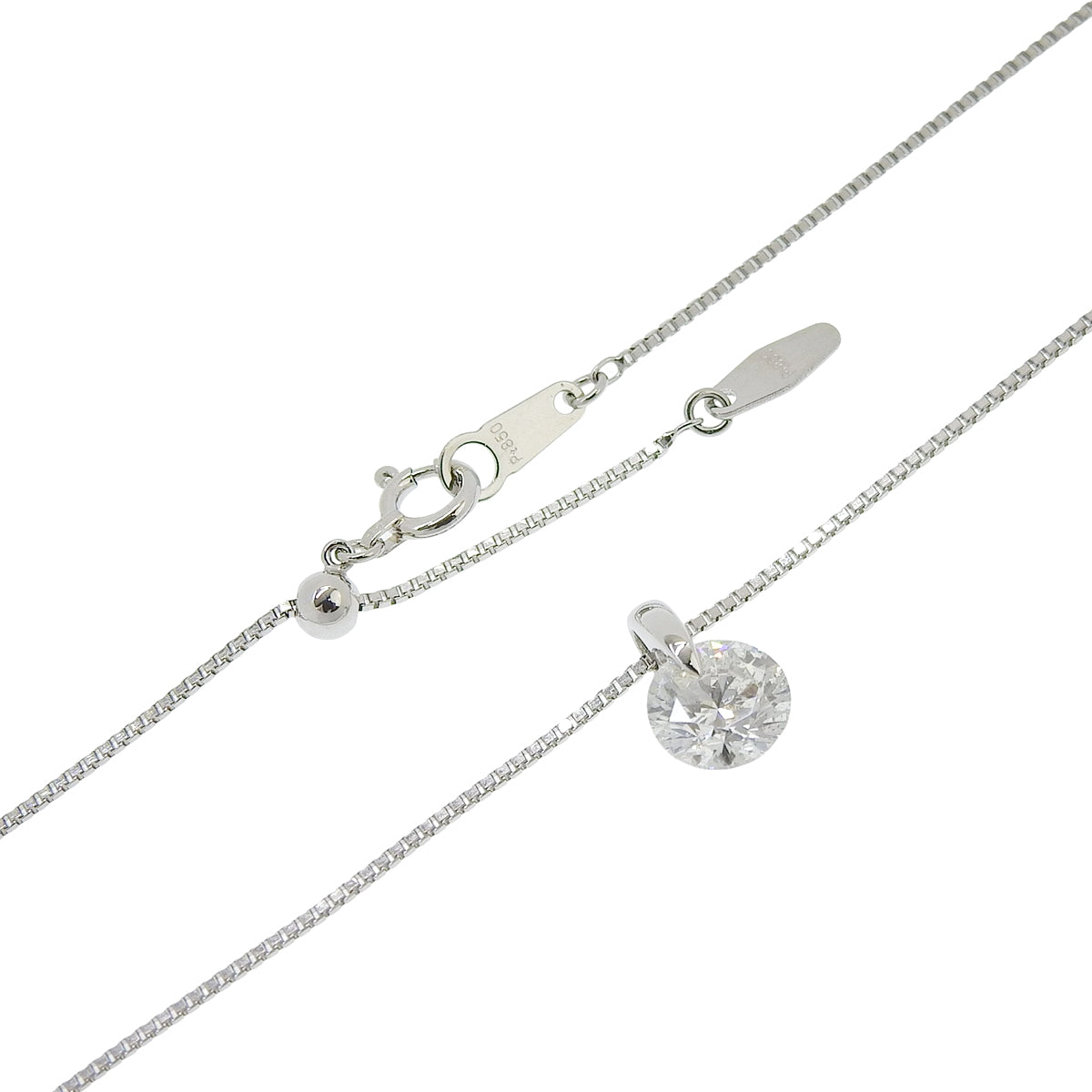 Diamond necklace D1.050 Platinum Pt850 Pt900 3.8g