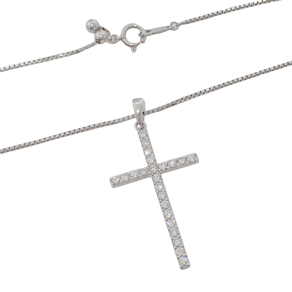 クロス ダイヤモンド ネックレス D0.70 ホワイトゴールド K18WG 7.6g