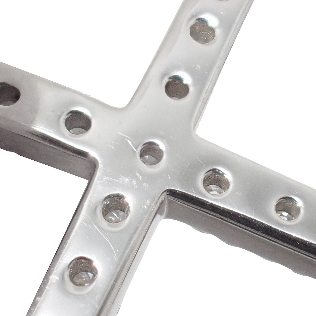 クロス ダイヤモンド ネックレス D0.70 ホワイトゴールド K18WG 7.6g