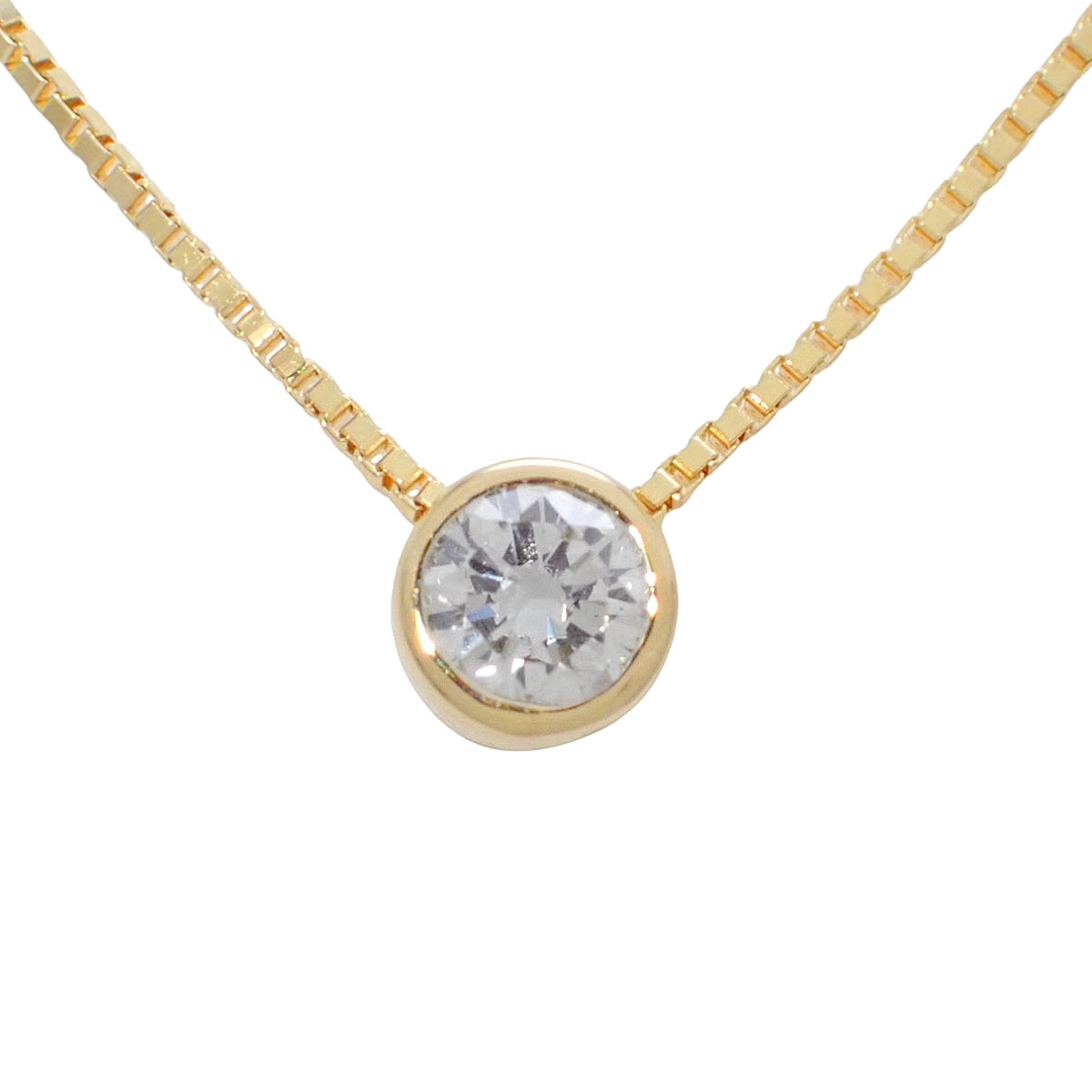 Single Diamond Necklace D0.37 Yellow Gold K18YG 2.9g