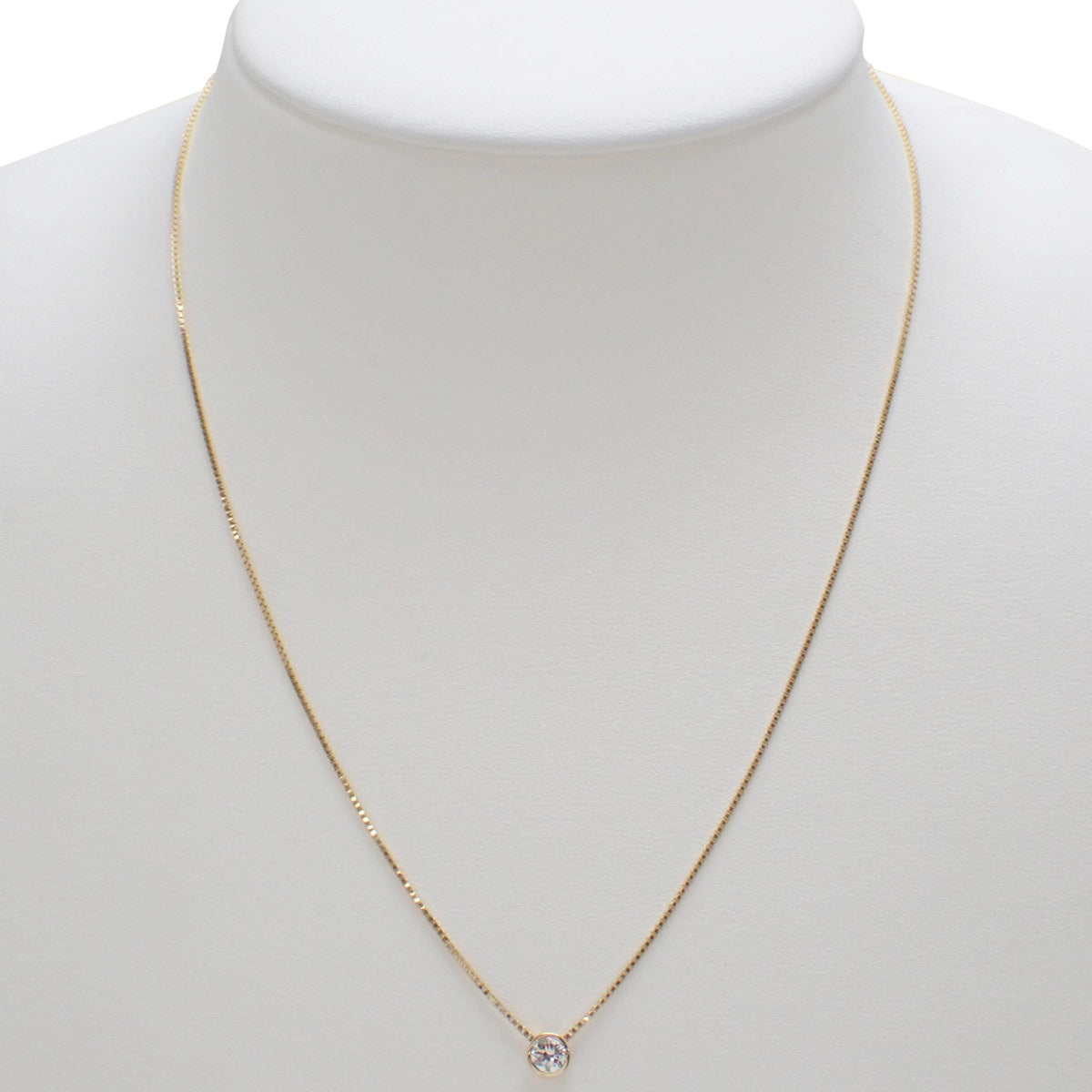 Single Diamond Necklace D0.37 Yellow Gold K18YG 2.9g