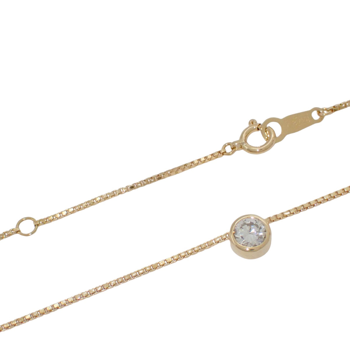 Single Diamond Necklace D0.37 Yellow Gold K18YG 2.9g