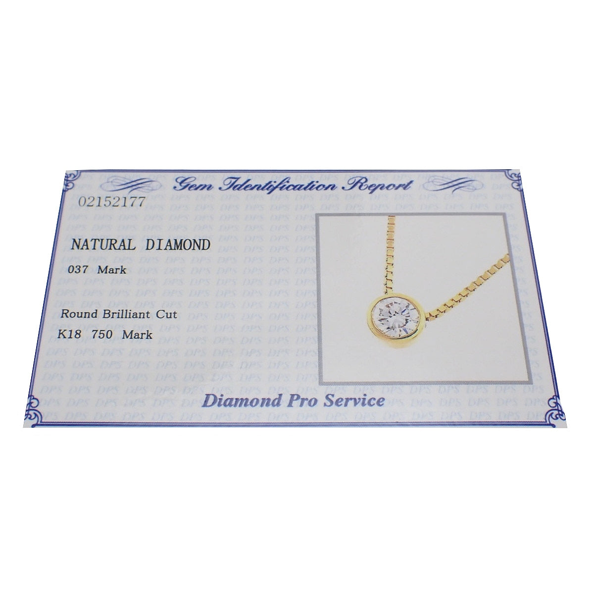 Single Diamond Necklace D0.37 Yellow Gold K18YG 2.9g