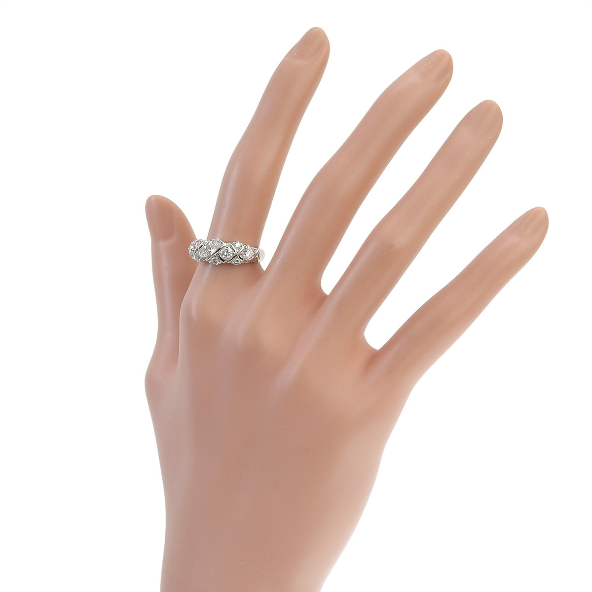 Diamond ring D0.74 Platinum Pt900 7.3g