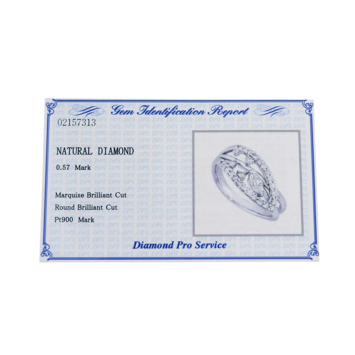 Diamond ring, D0.57, platinum Pt900, size 11.5 (51.5), 6.9g