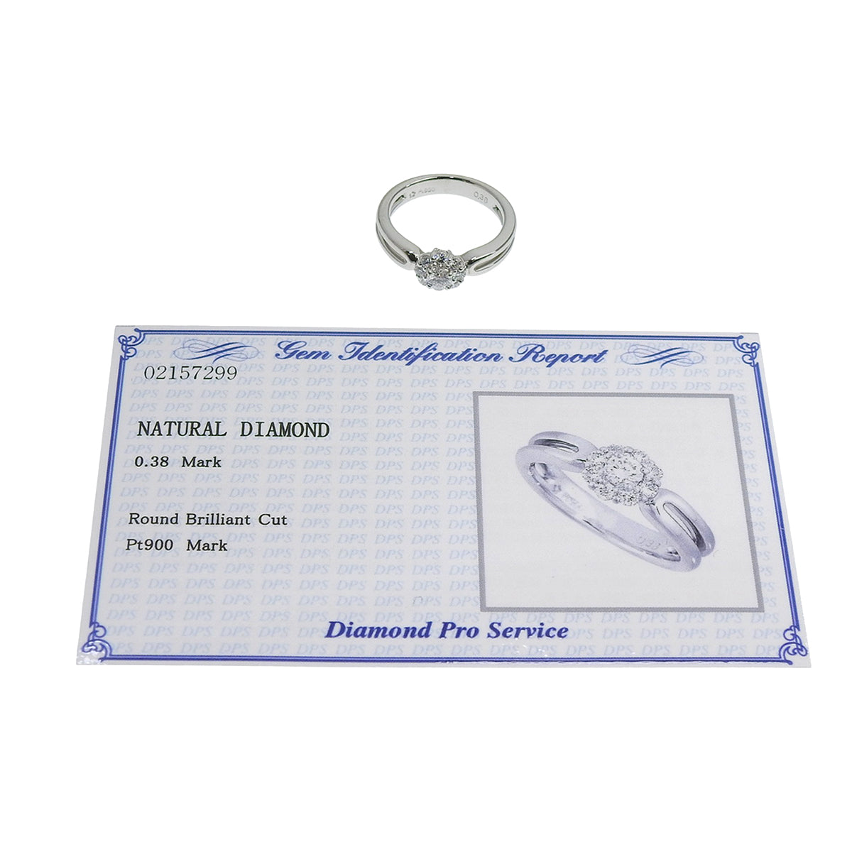 Diamond ring, platinum Pt900, 6.8g, HOSHI no SUNA