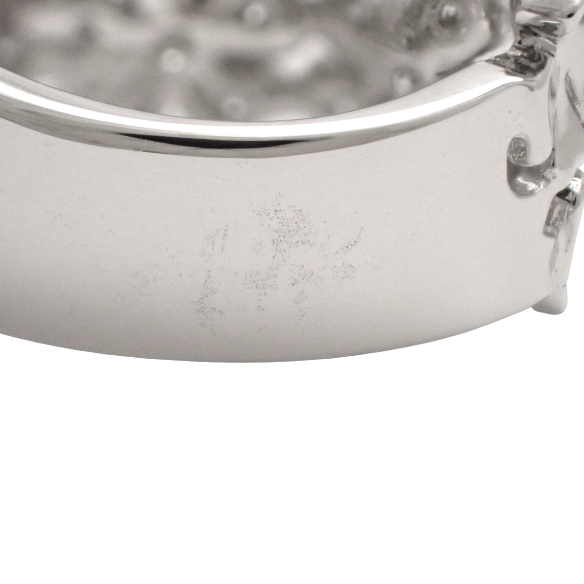 Flower motif diamond ring D0.89 white gold K18WG 8.4g