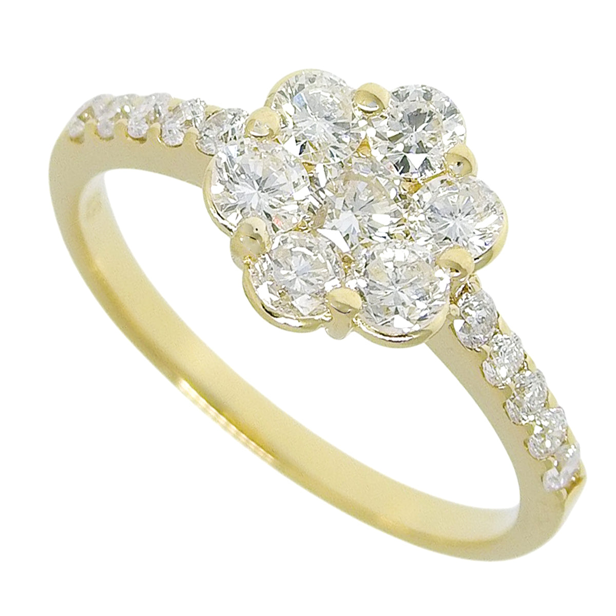 ダイヤモンド フラワーリング D1.00 イエローゴールド K18YG