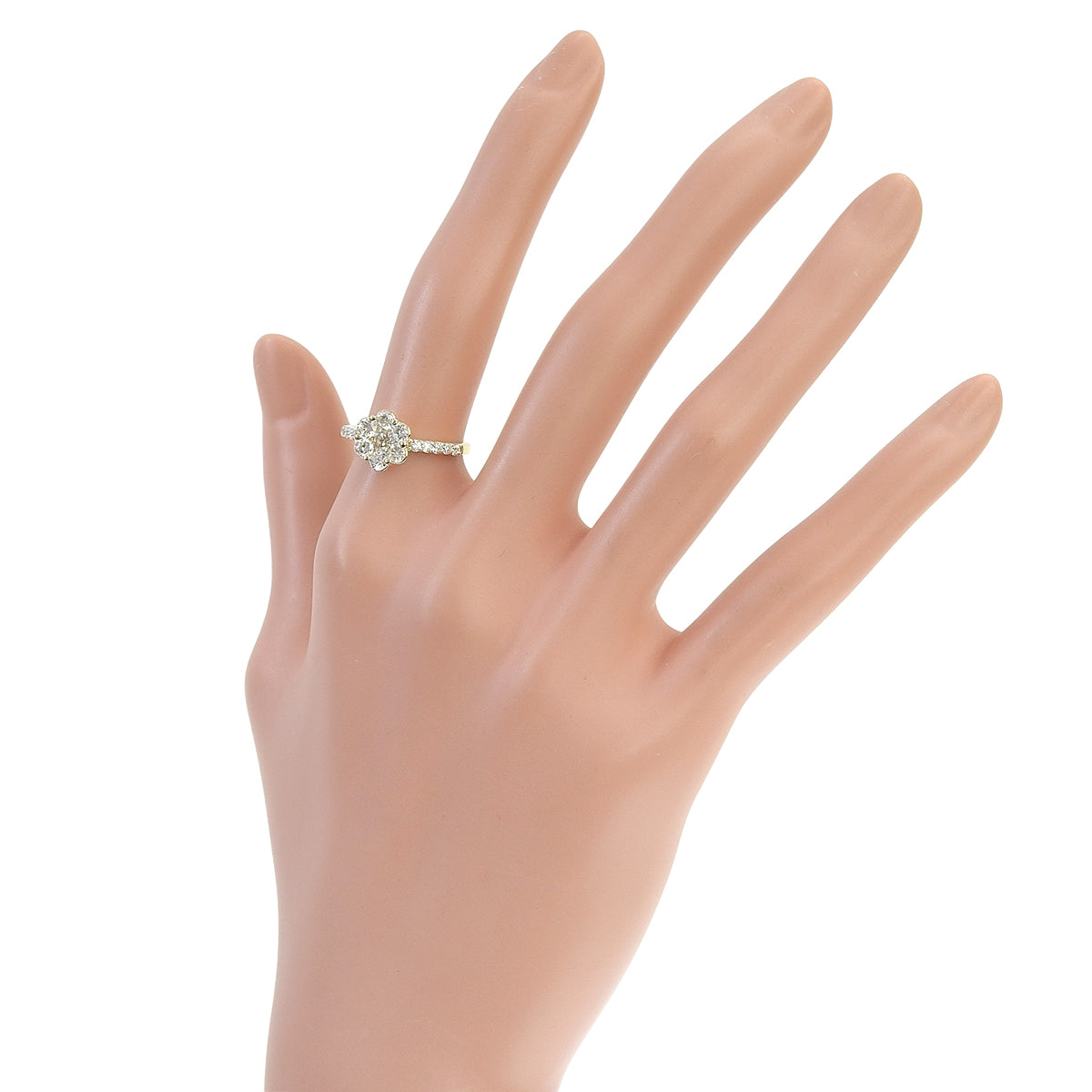 ダイヤモンド フラワーリング D1.00 イエローゴールド K18YG