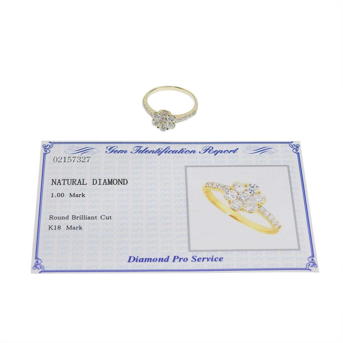 ダイヤモンド フラワーリング D1.00 イエローゴールド K18YG
