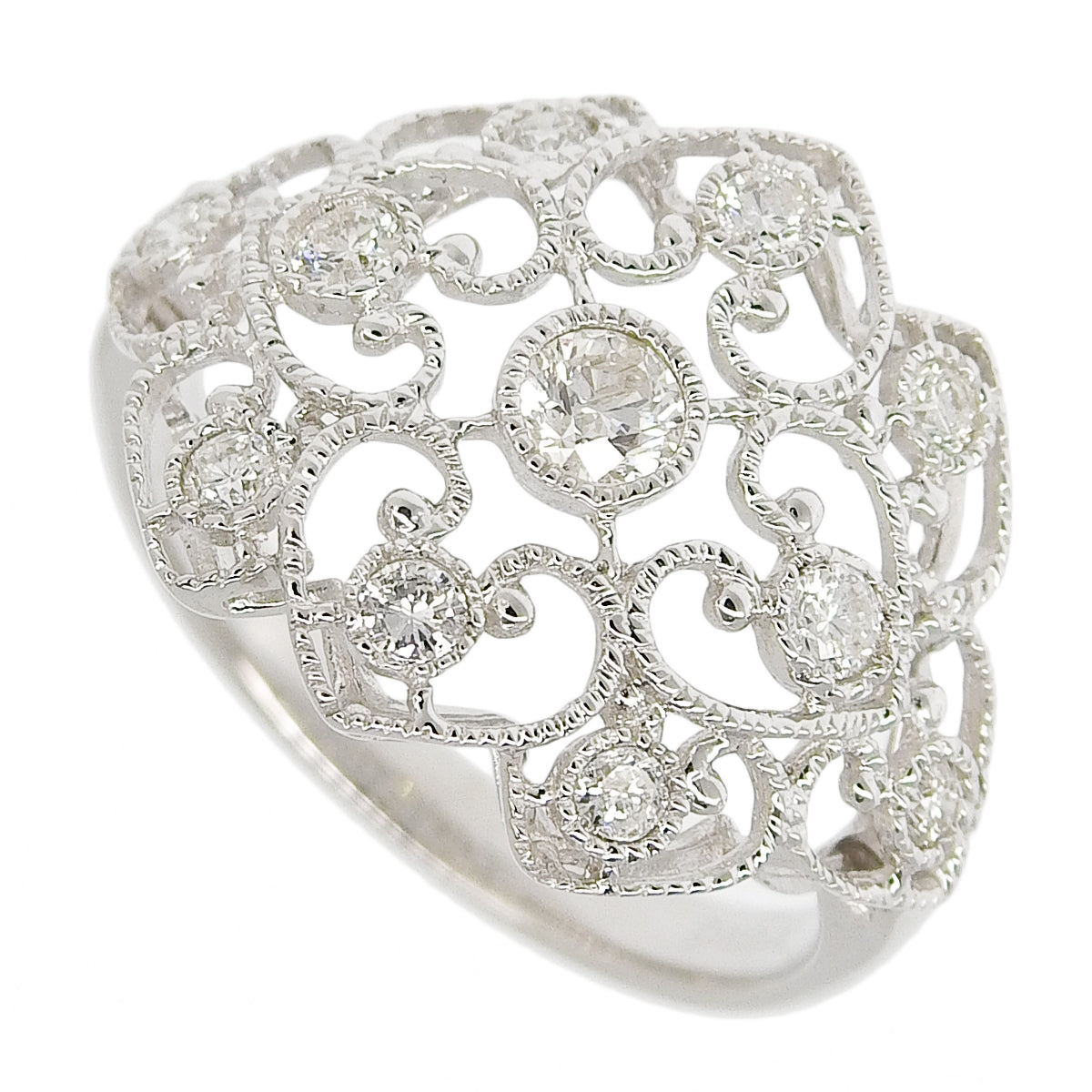 透かしダイヤモンドリング D0.40 ホワイトゴールド WG 3.3g