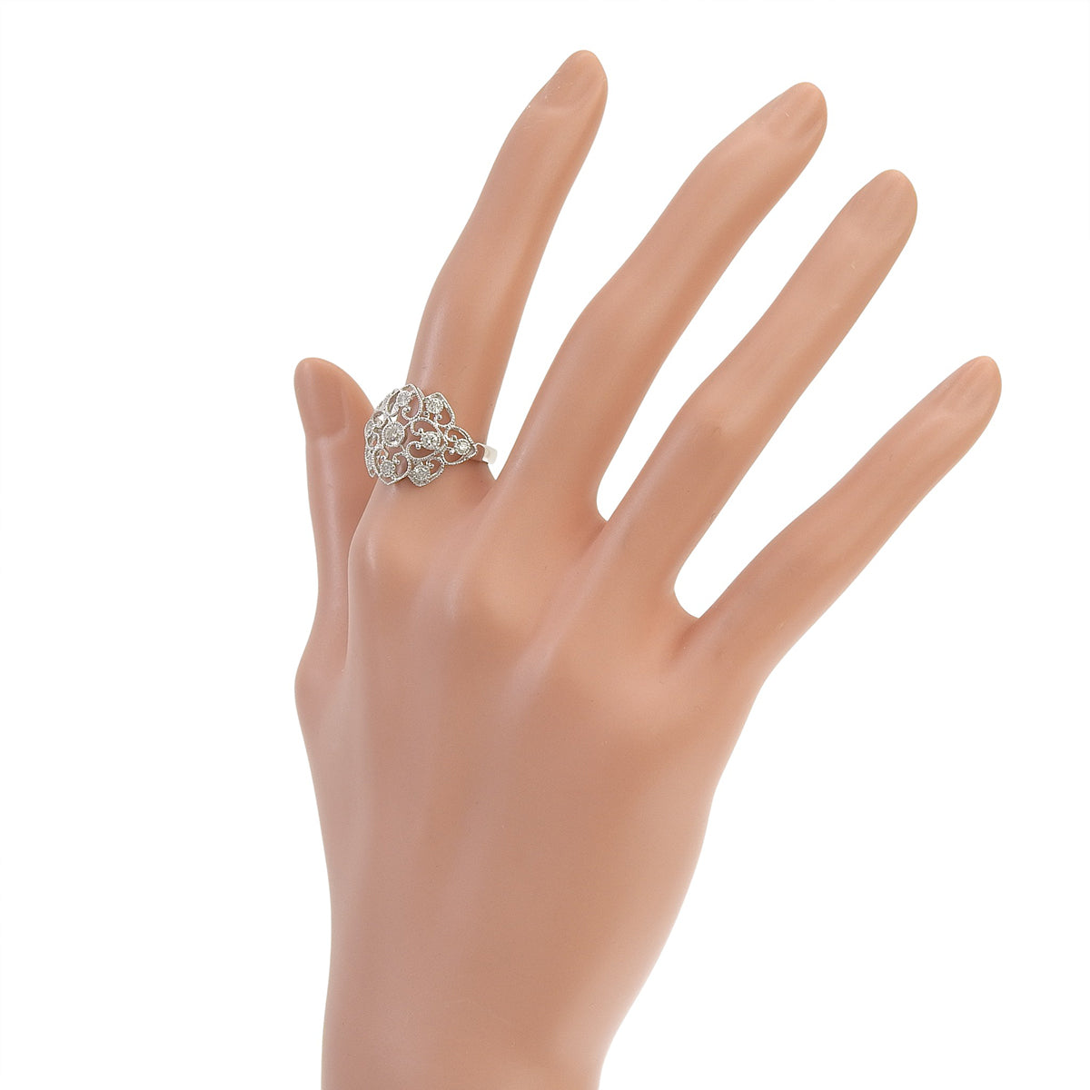 透かしダイヤモンドリング D0.40 ホワイトゴールド WG 3.3g