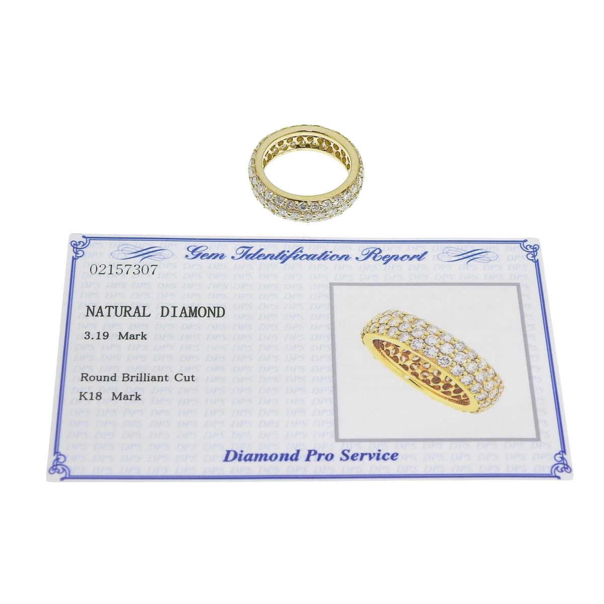 Diamond Pavé Ring D03.19 Yellow Gold K18YG 8.0g