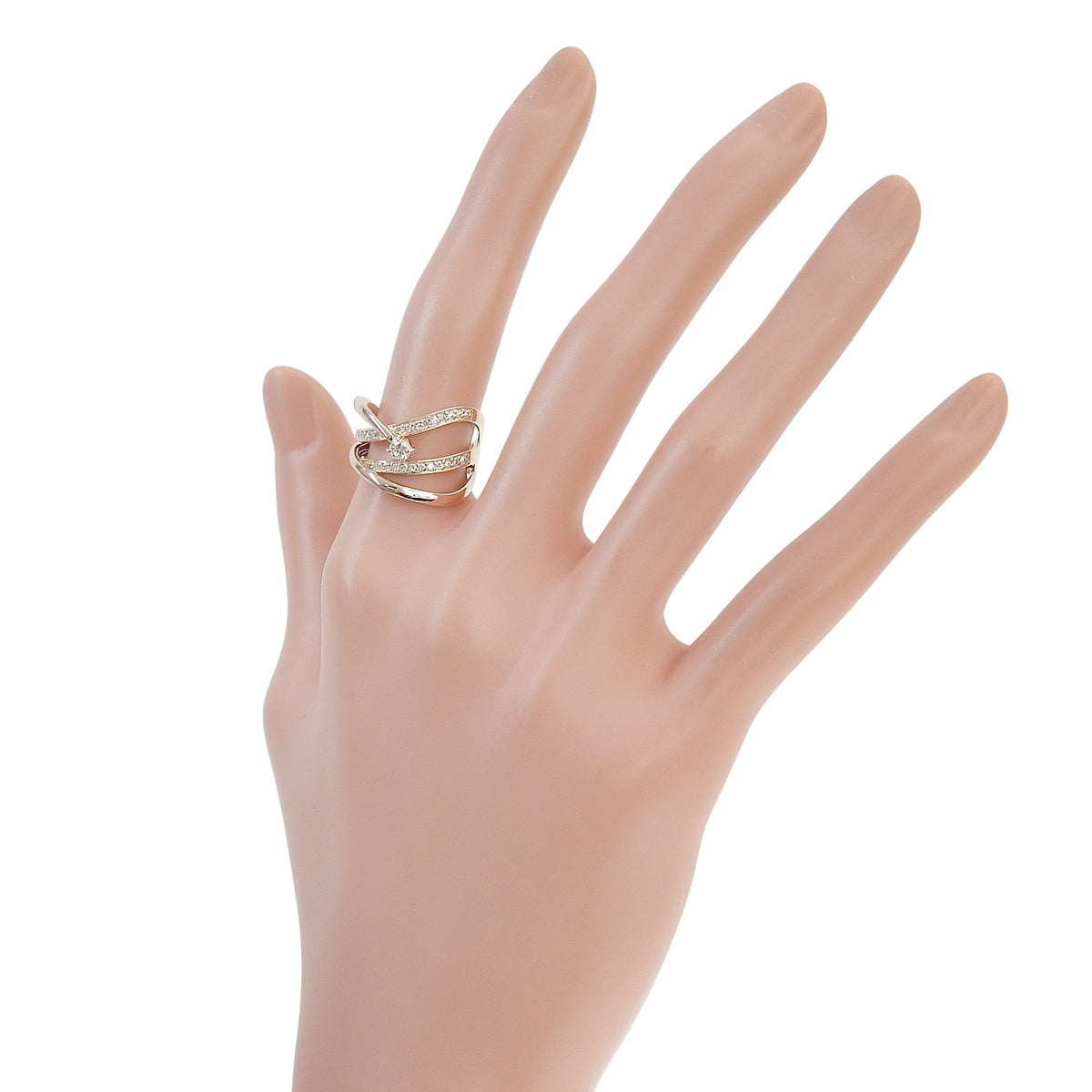 ダイヤモンド クロスリング D0.35 ピンクゴールド K18PG 5.0g