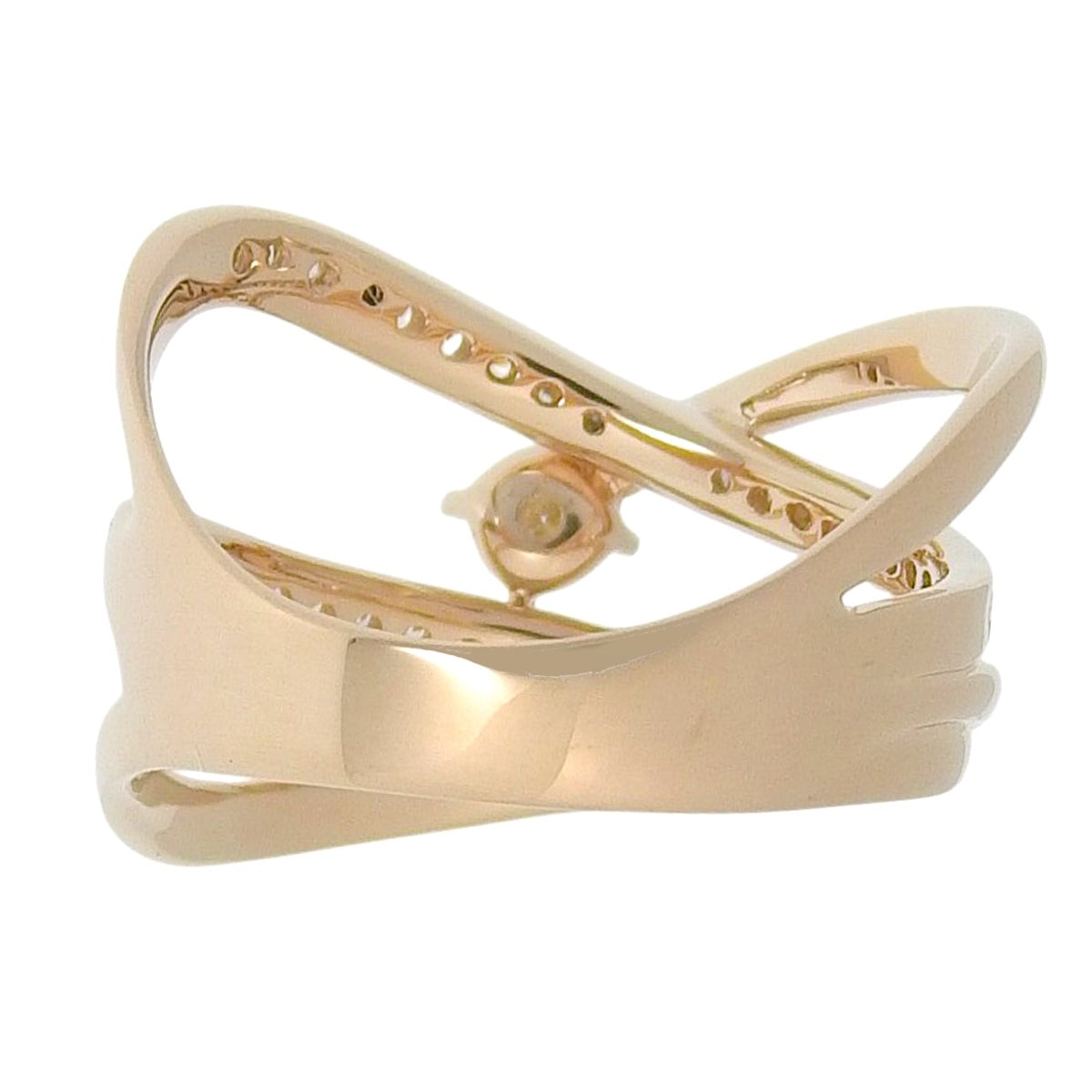 Diamond Cross Ring D0.35 Pink Gold K18PG 5.0g