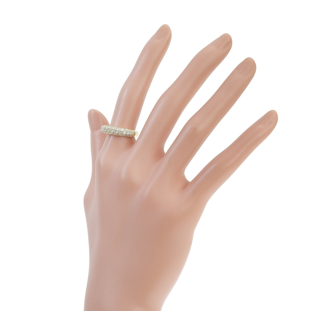 ダイヤモンド ハーフパヴェリング D1.01 イエローゴールド K18YG 4.4g