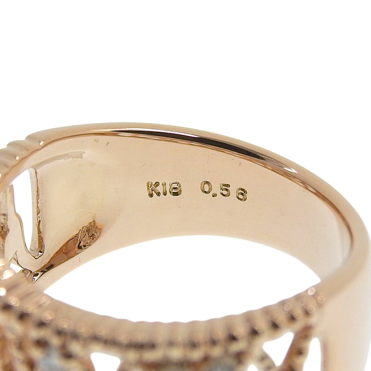 Diamond Ring D0.56 Pink Gold K18PG 7.9g