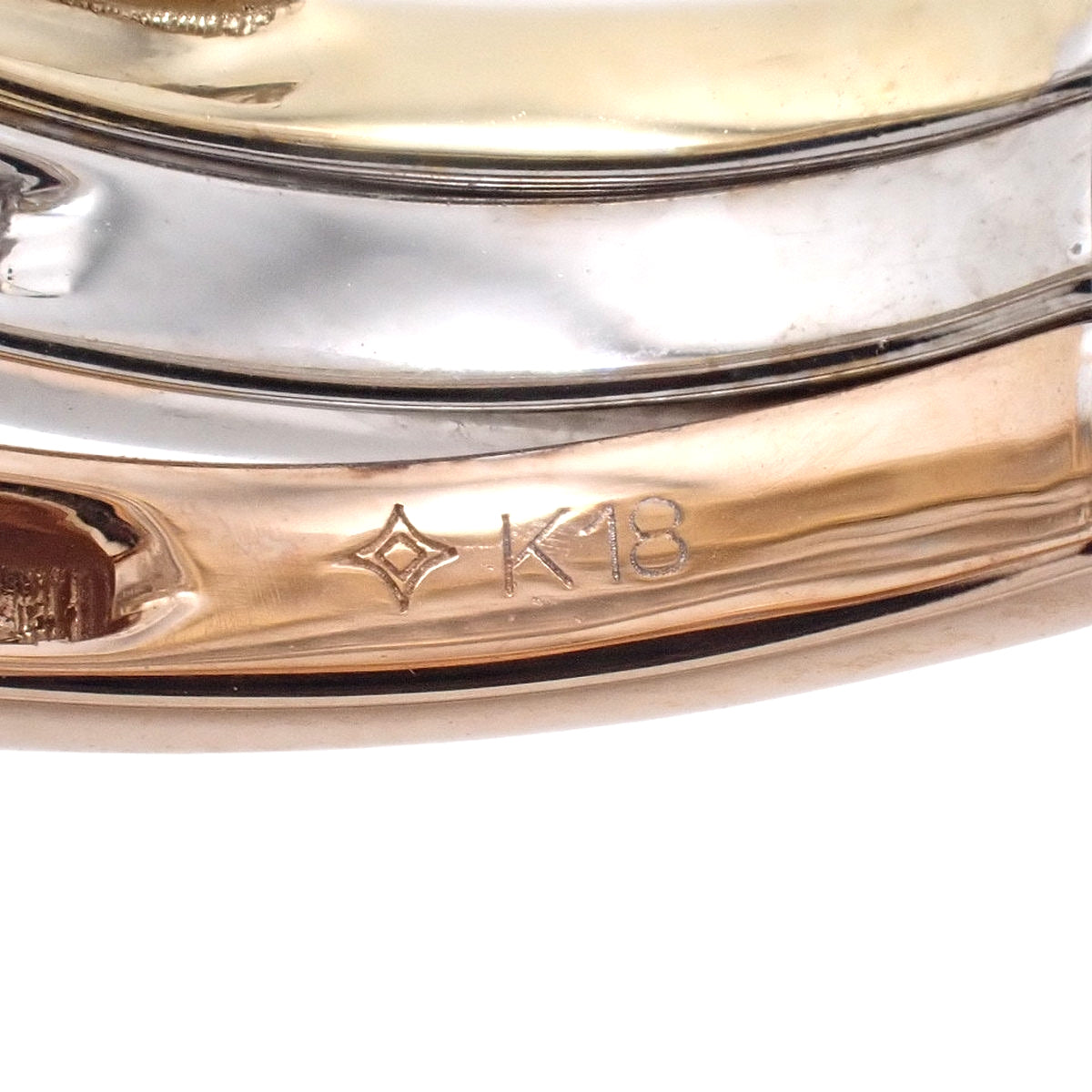 Diamond Triple Ring D1.00 K18YG PG WG Size 13 (US 6.5) 7.4g