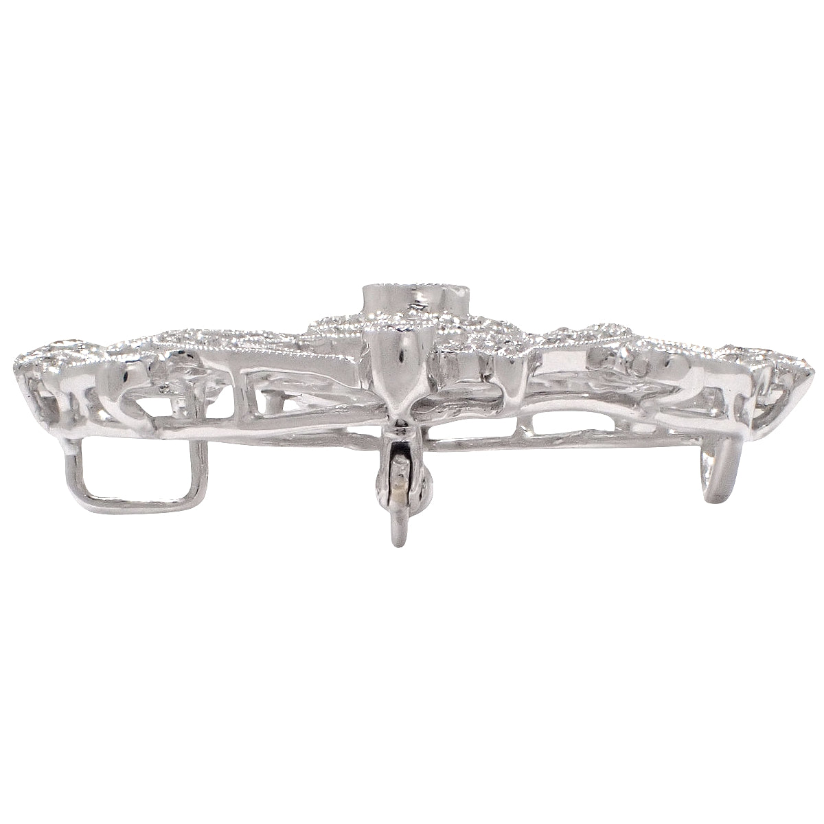 Diamond Brooch D1.02,0.17 White Gold K18WG 15.4g