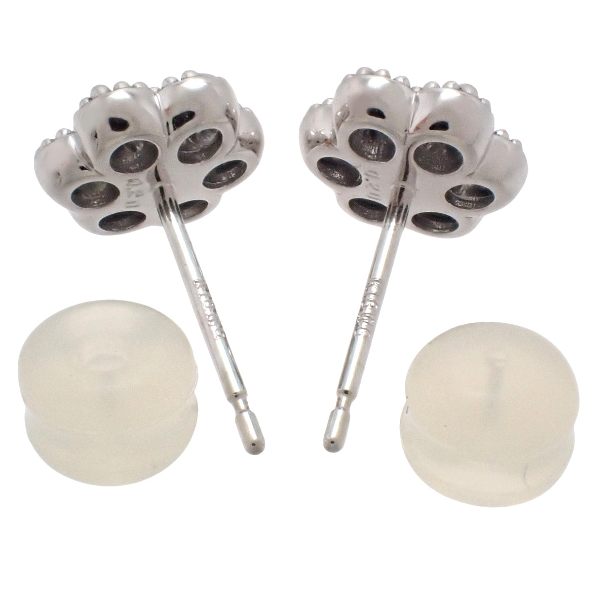 ダイヤモンド フラワーピアス D0.20,0.20 ホワイトゴールド K18WG 1.4g