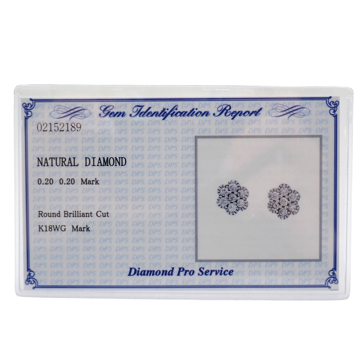 ダイヤモンド フラワーピアス D0.20,0.20 ホワイトゴールド K18WG 1.4g