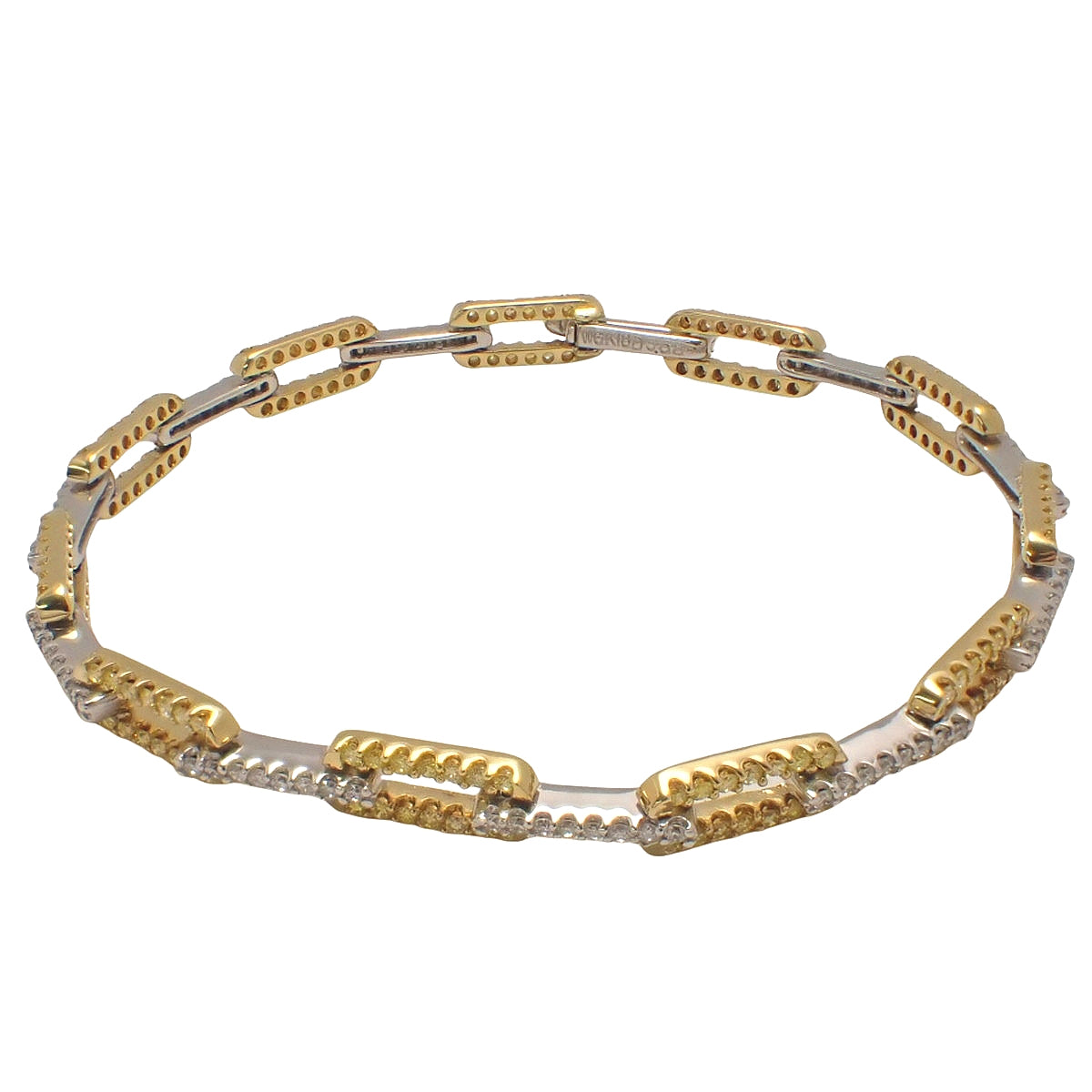 Diamond Bracelet D0.68/YD1.12 White Gold K18WG Yellow Gold K18YG 11.4g