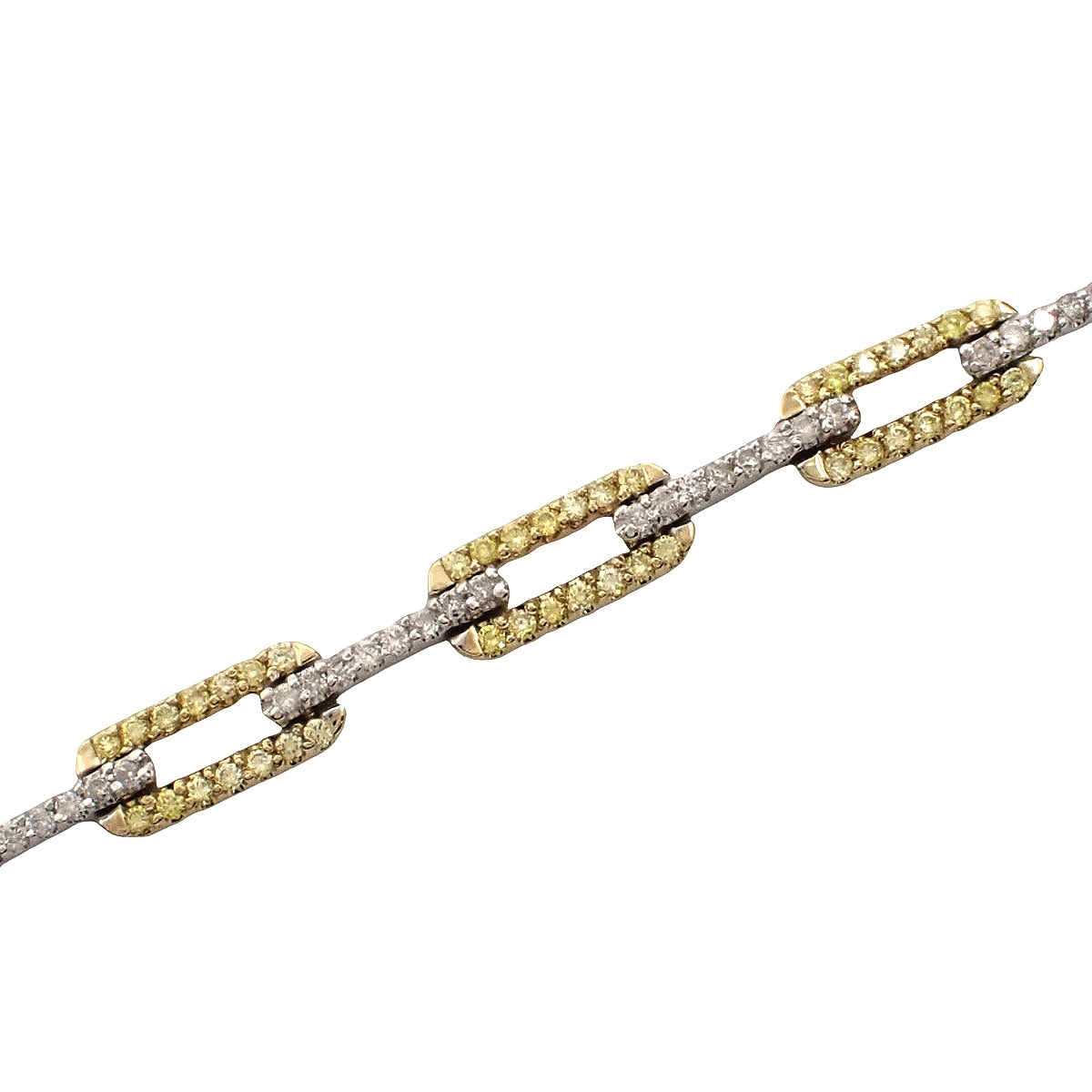 ダイヤモンド ブレスレット D0.68/YD1.12 ホワイトゴールド K18WG イエローゴールド K18YG 11.4g