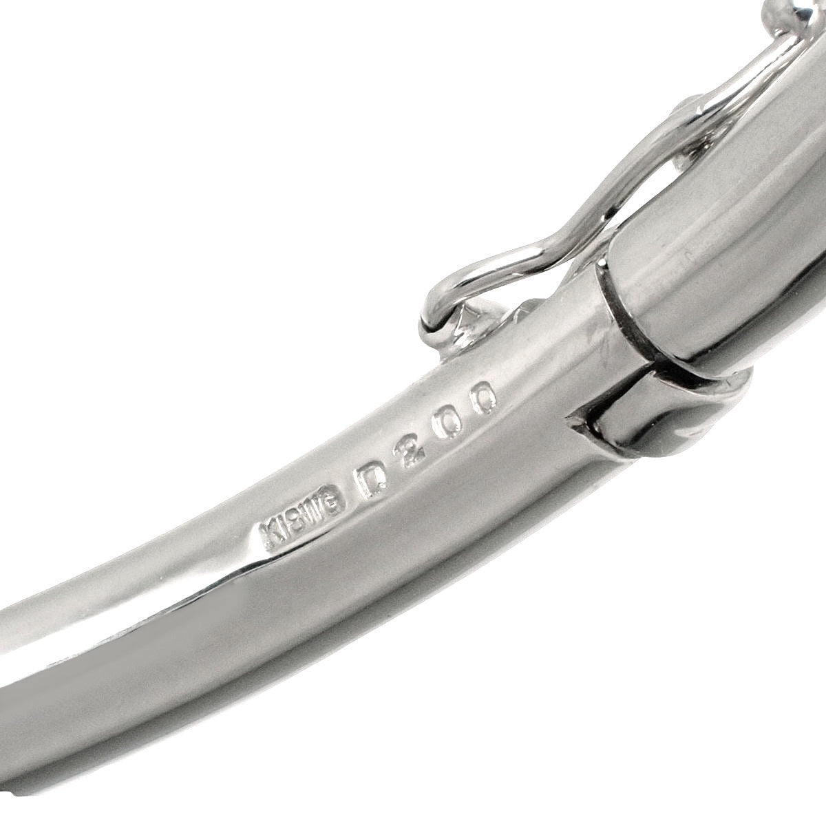 ハーフダイヤモンド バングル ホワイトゴールド K18WG 14.3g