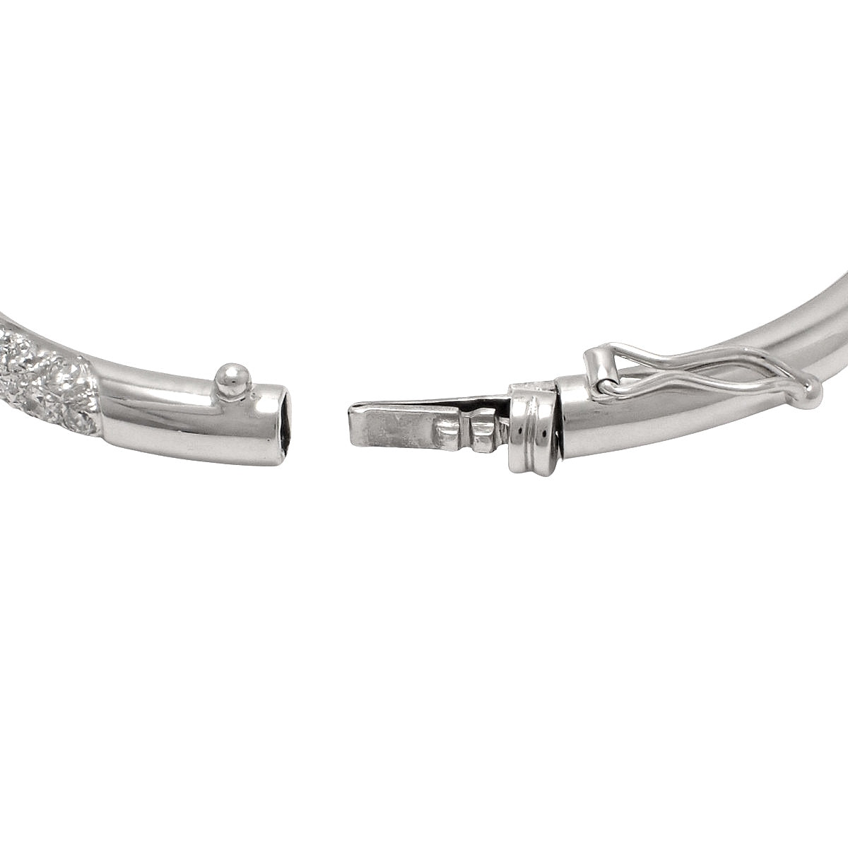 ハーフダイヤモンド バングル ホワイトゴールド K18WG 14.3g