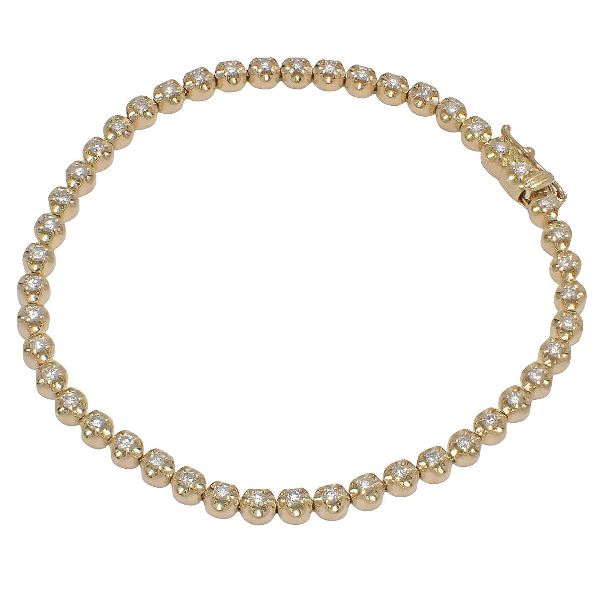 テニスブレスレット D1.00 イエローゴールド K18YG 9.0g