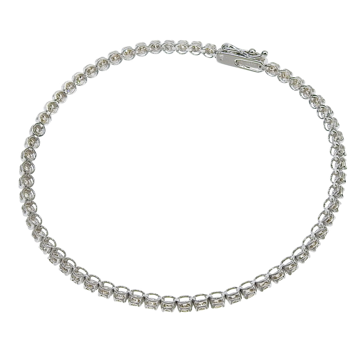 ダイヤモンド テニスブレスレット D3.00 ホワイトゴールド K18WG 6.2g