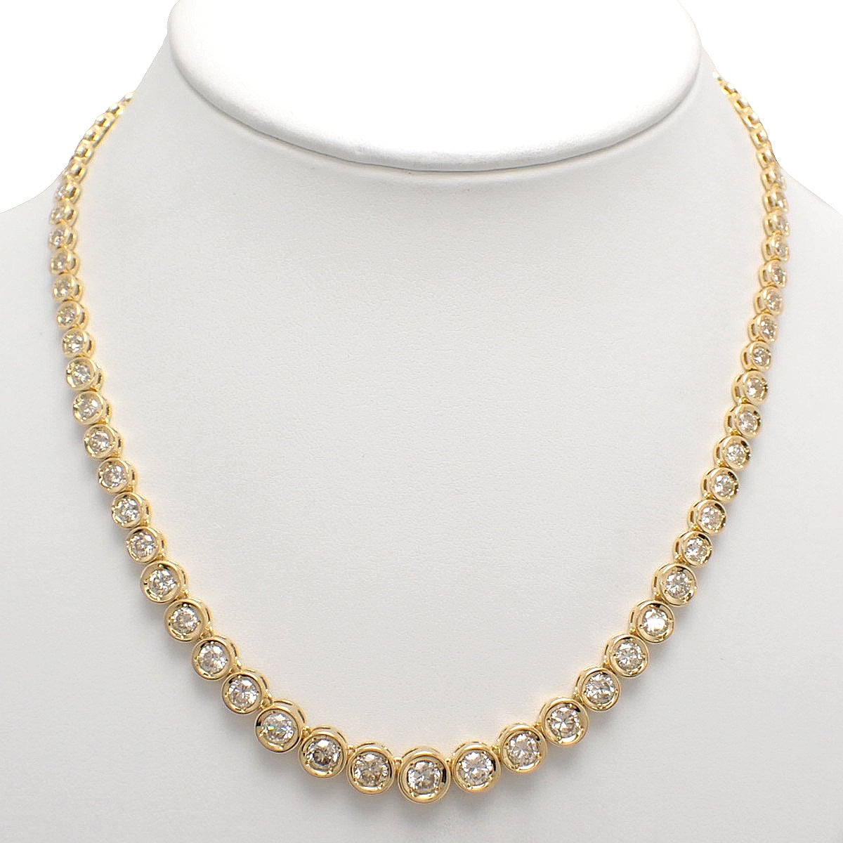 Tennis Diamond Necklace D12.00 Yellow Gold K18YG 33.8g