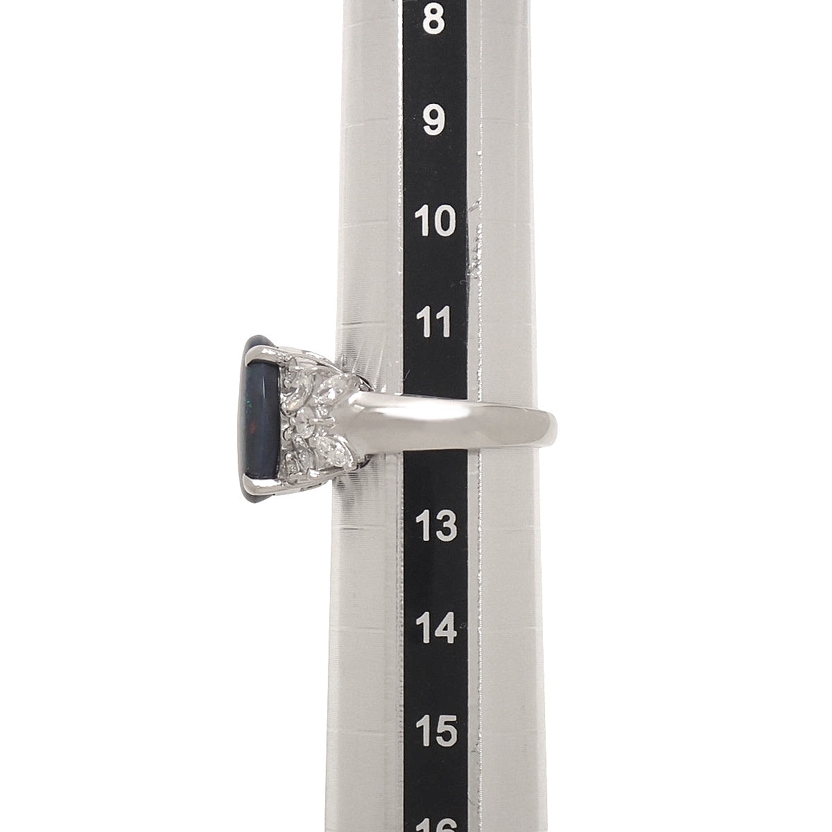 黑欧泊钻石戒指，BOP3.94/D0.84，铂金Pt900，10.5克