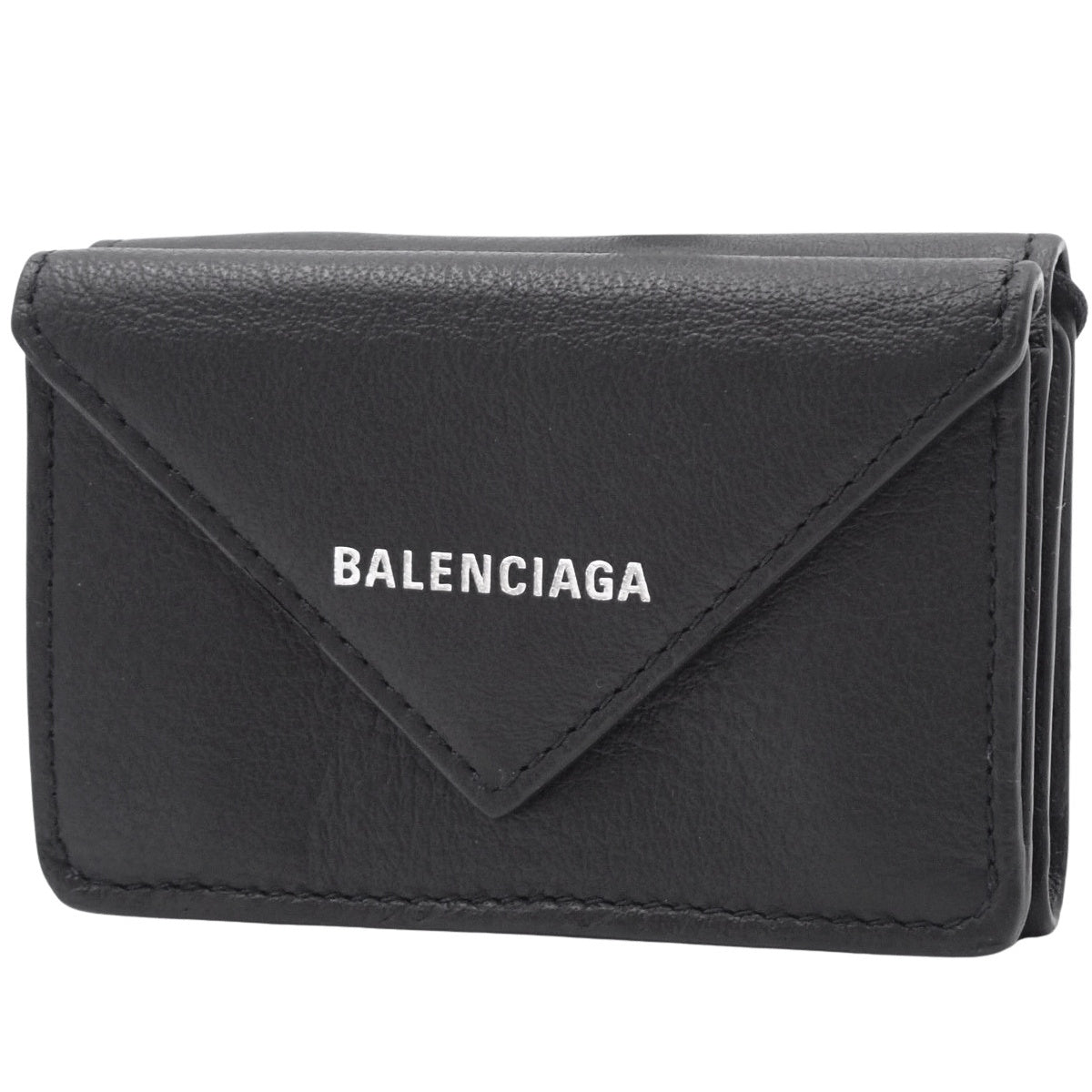 ペーパー ミニ ウォレット カーフ ブラック 391446 三つ折り財布 3つ折り