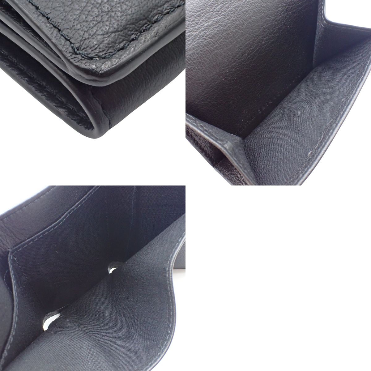 ペーパー ミニ ウォレット カーフ ブラック 391446 三つ折り財布 3つ折り